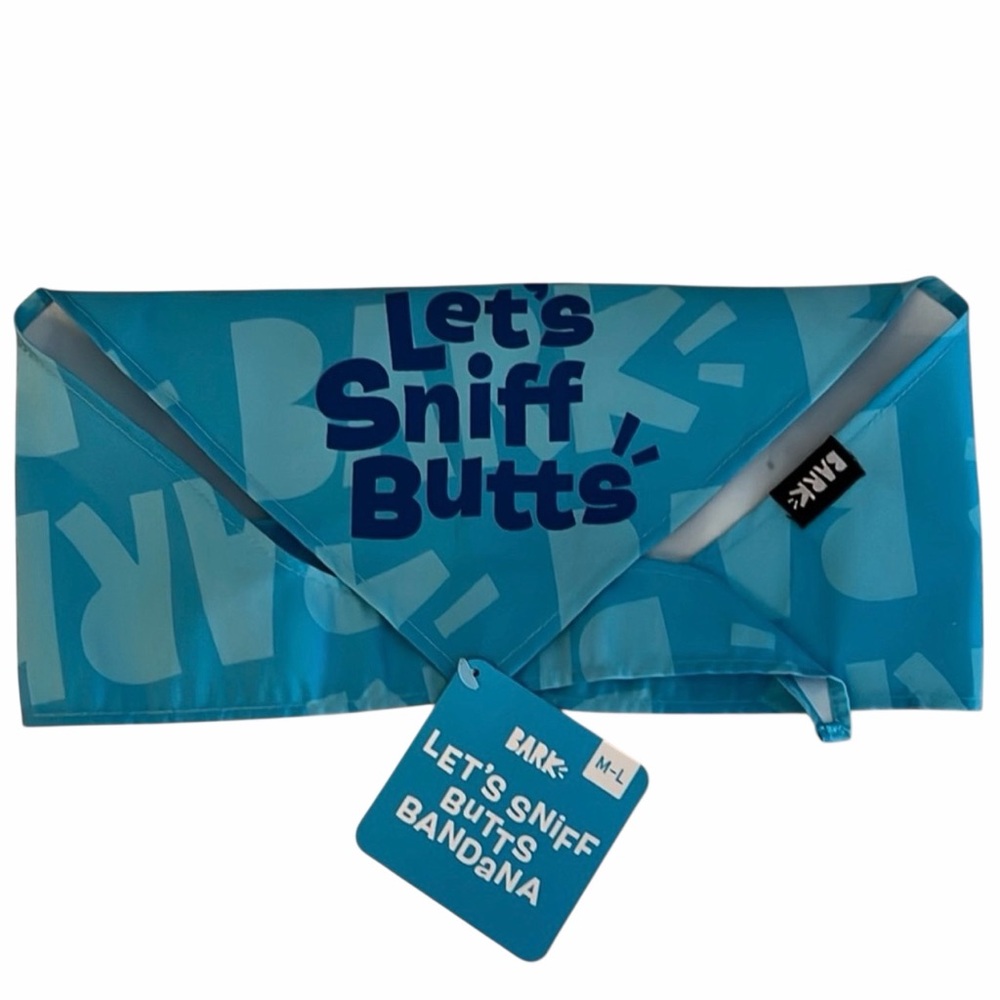 NWT Bark Box “Let’s Sniff Butts” Dog Bandana M/L